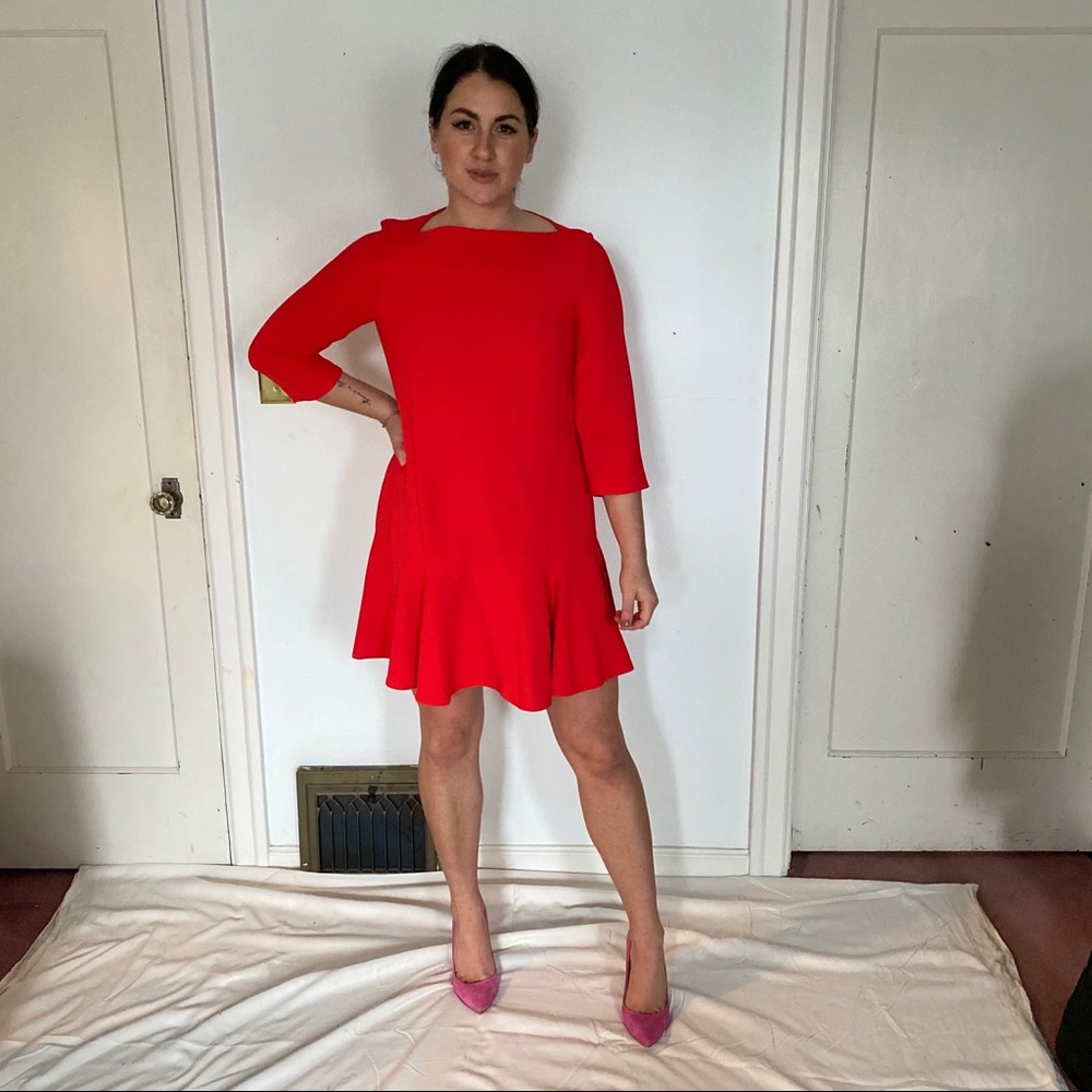 Kate Spade red drop waist dress EUC